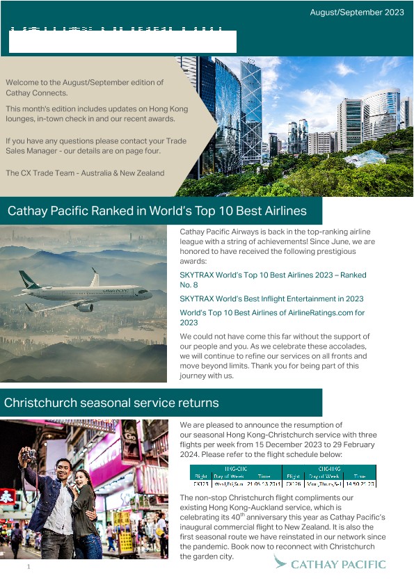 Cathay Connects August - September 2023