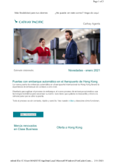 Newsletter Cathay Agents - Enero 2021